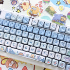 Cute Blue Gradient Spongebob Theme Artisan Keycap Set