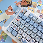 Cute Blue Gradient Spongebob Theme Artisan Keycap Set