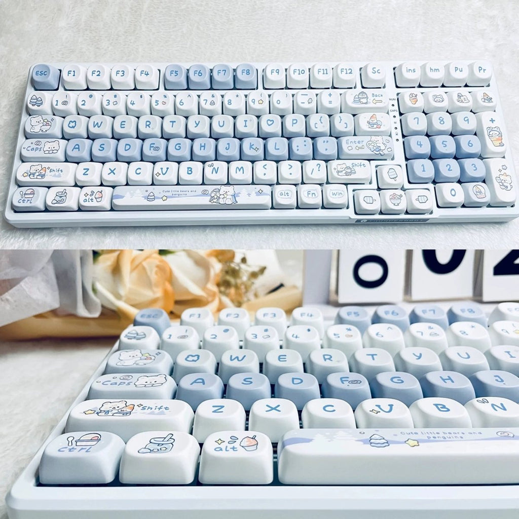 Cute Blue Ice Bear Theme Artisan Keycap Set
