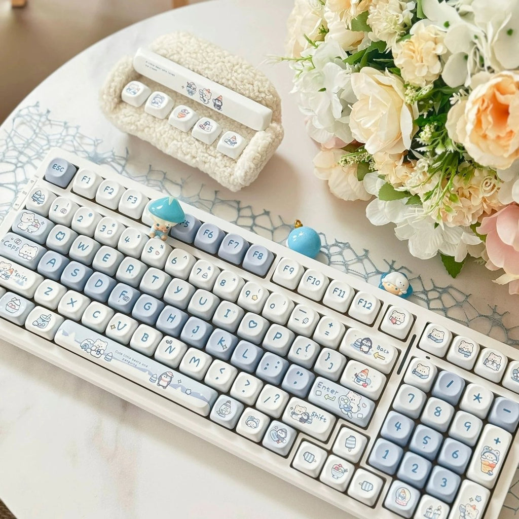 Cute Blue Ice Bear Theme Artisan Keycap Set