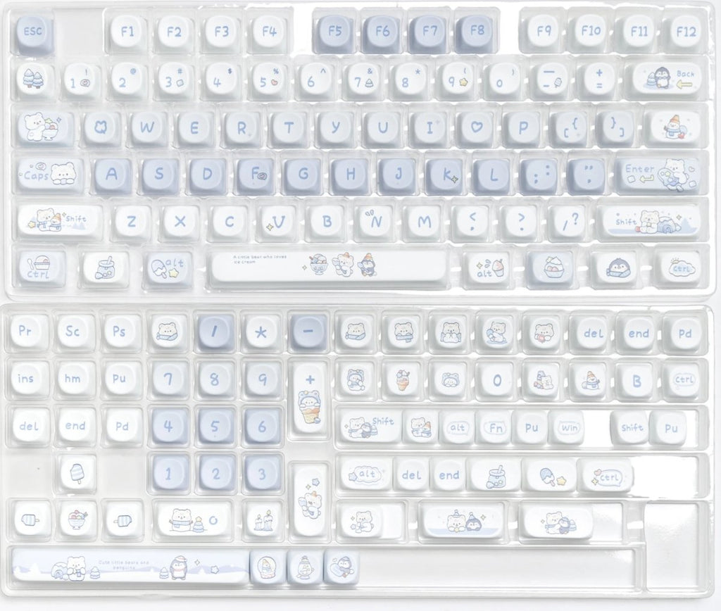 Cute Blue Ice Bear Theme Artisan Keycap Set