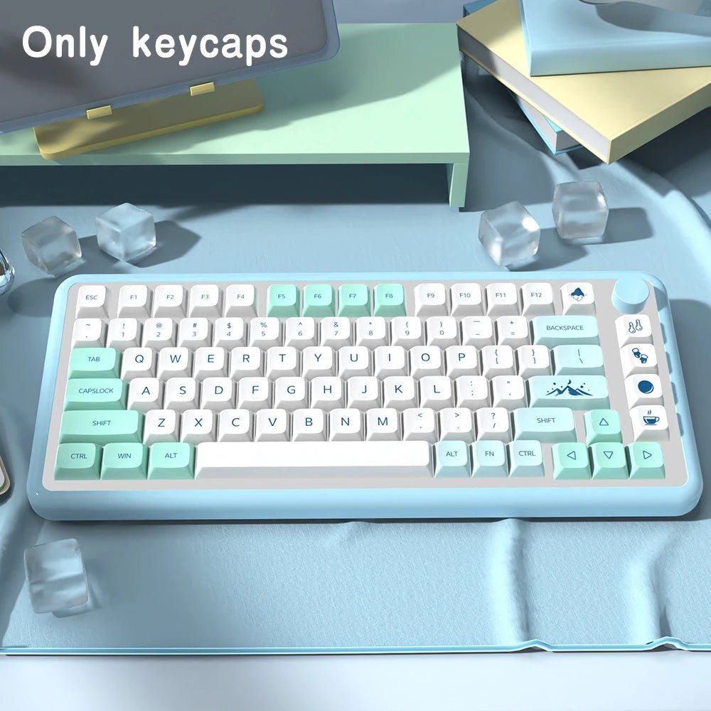 Cute Blue Iceberg Theme PBT XDA Keycap Set | Multi-Language Layouts