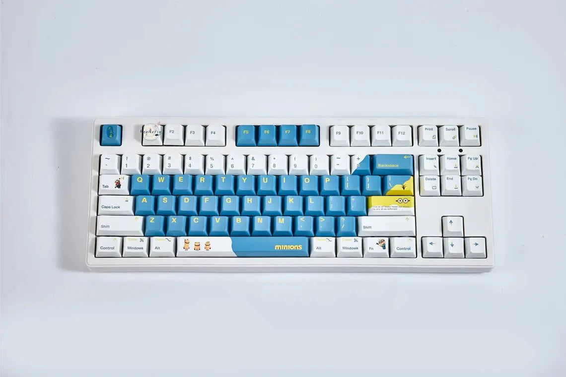 Cute Blue Minions Theme Cartoon Keycap Set