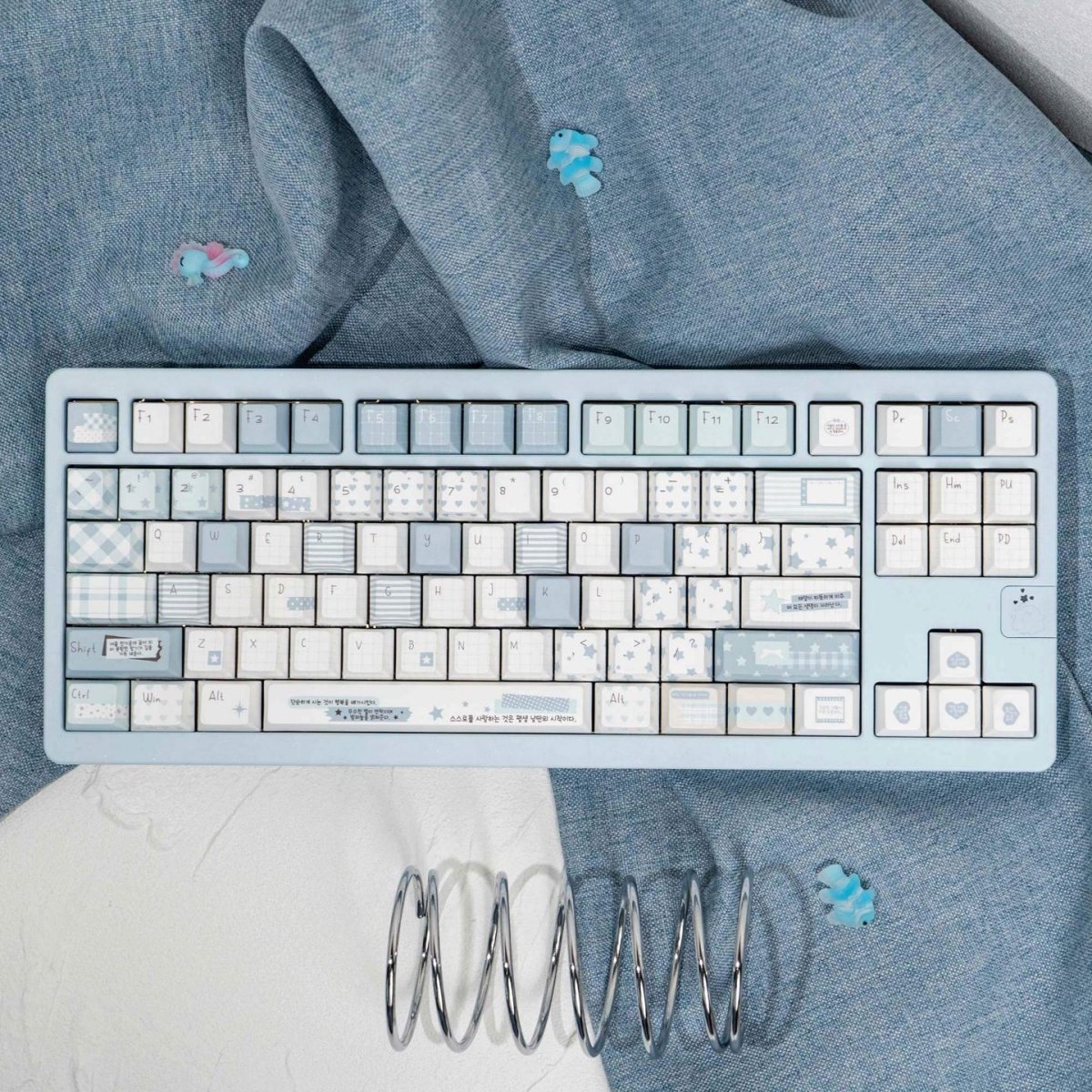 Cute Blue Notebook Theme Artisan Keycap Set