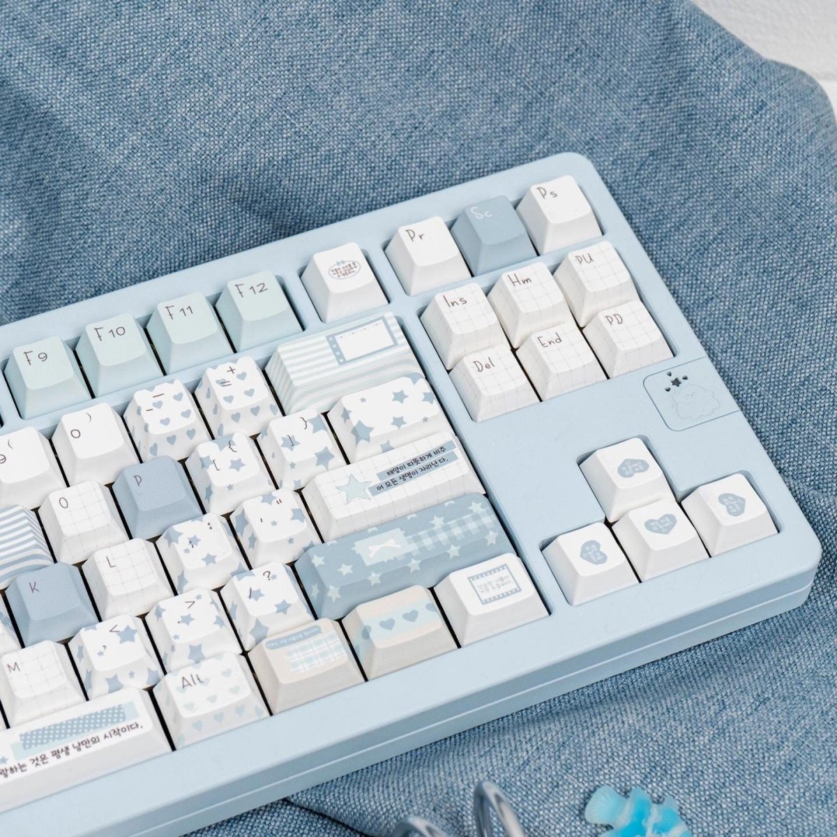 Cute Blue Notebook Theme Artisan Keycap Set