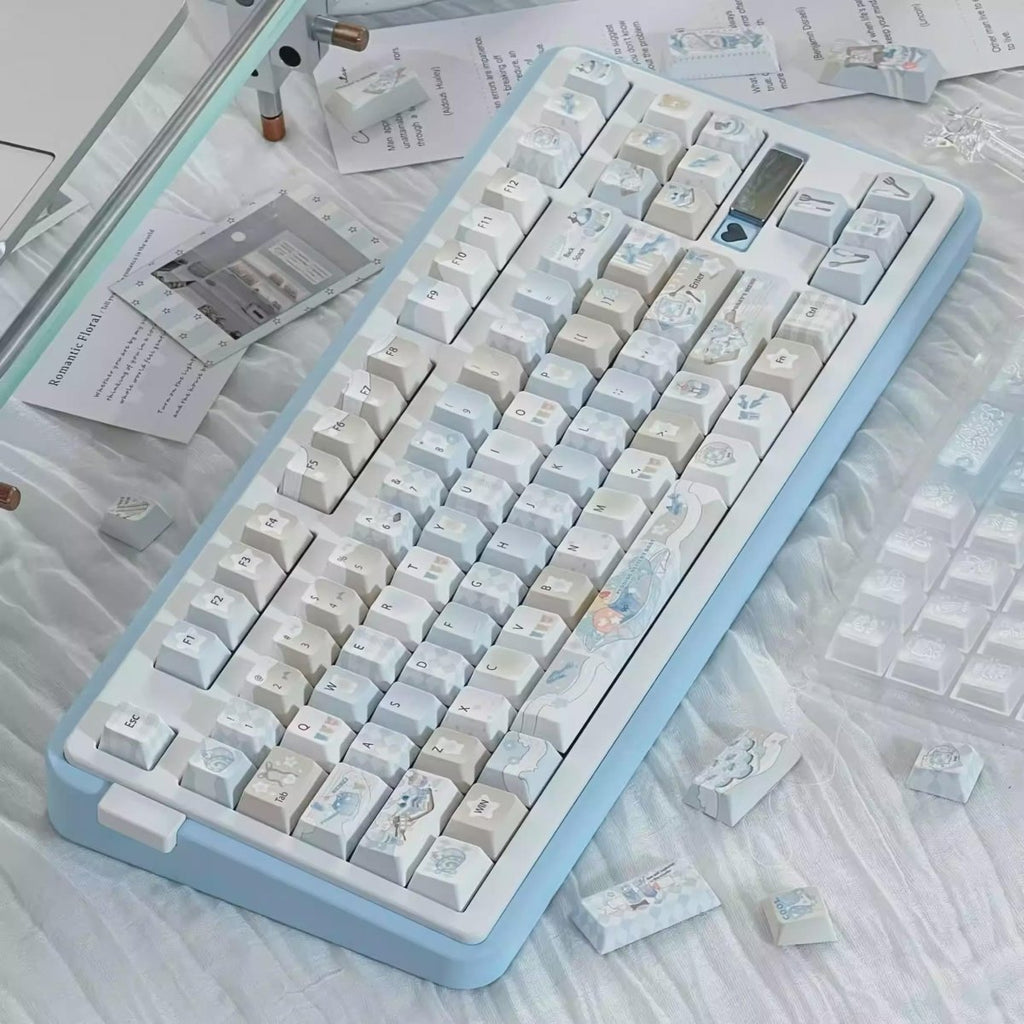 Cute Blue Ocean Dessert Theme Artisan Keycap Set
