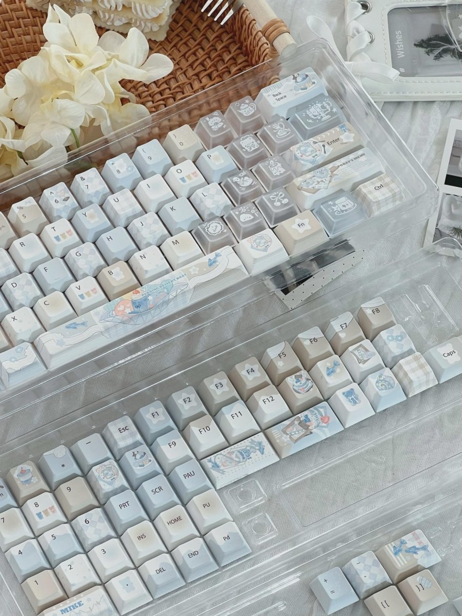 Cute Blue Ocean Dessert Theme Artisan Keycap Set