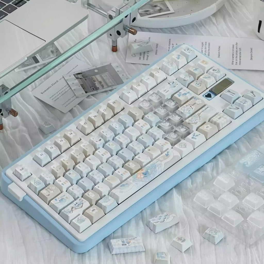 Cute Blue Ocean Dessert Theme Artisan Keycap Set