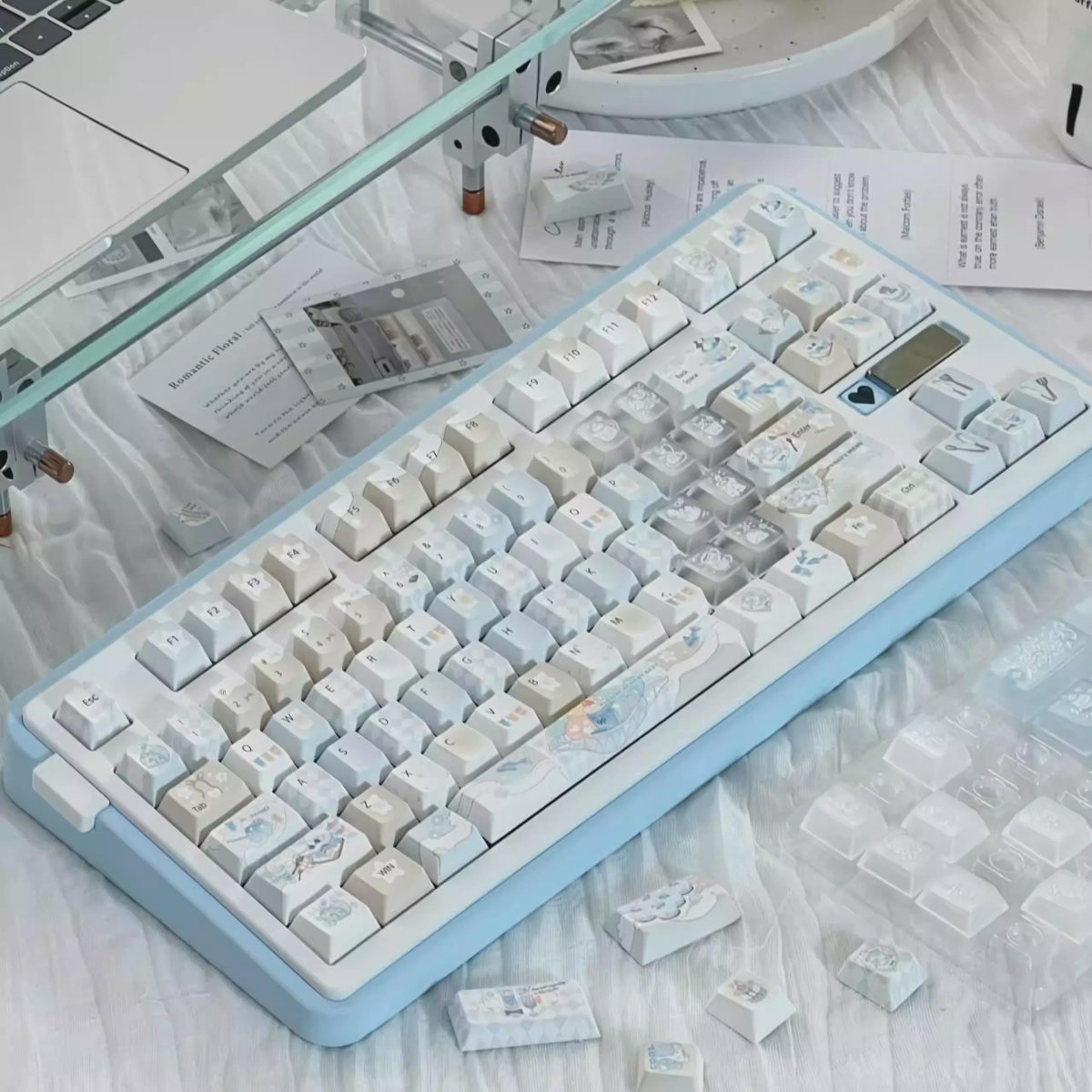 Cute Blue Ocean Dessert Theme Artisan Keycap Set