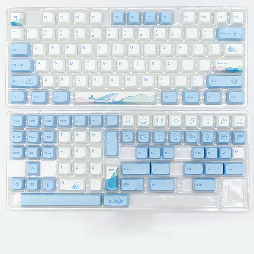 Cute Blue Ocean Theme Artisan Keycap Set