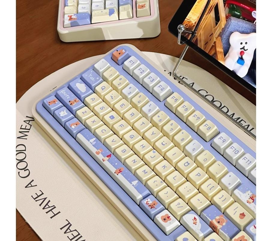 Cute Brown Bear Theme Artisan Keycap Set