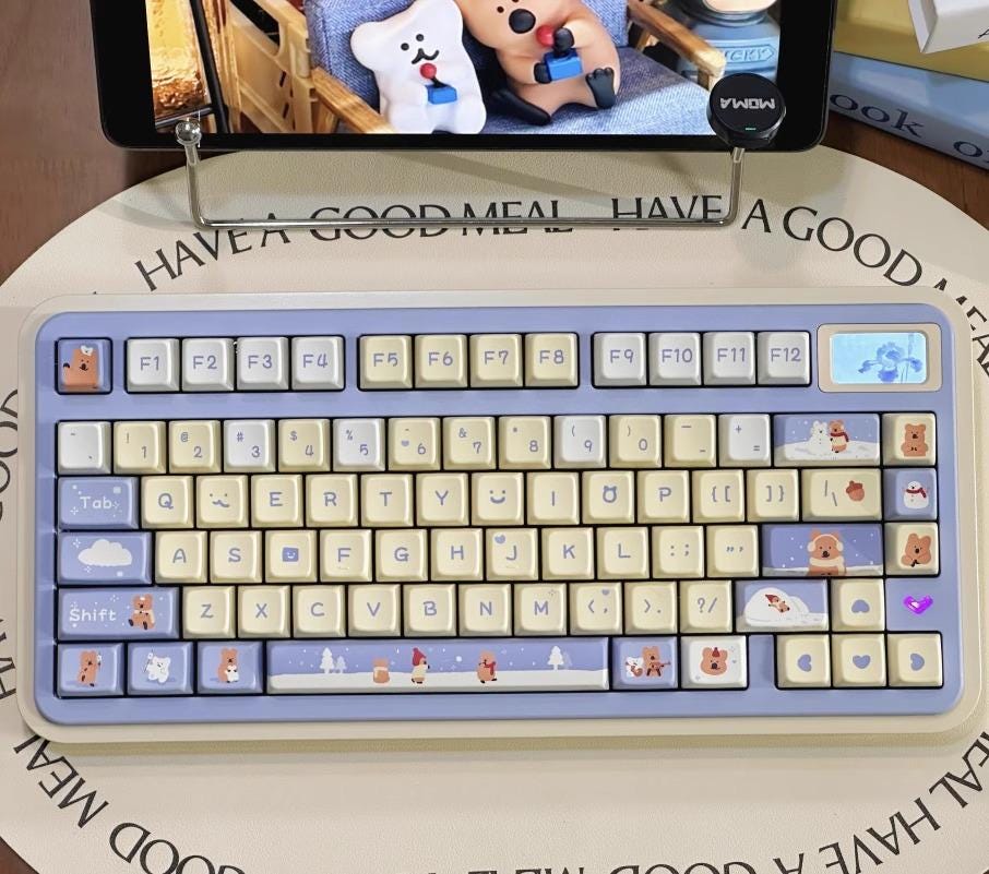 Cute Brown Bear Theme Artisan Keycap Set