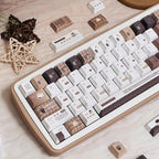Cute Brown Cozy Cafe Theme Coffee Keycap Set