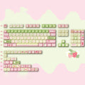 Cute Bunny Strawberry Theme Keycap Set