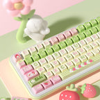 Cute Bunny Strawberry Theme Keycap Set