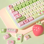 Cute Bunny Strawberry Theme Keycap Set