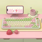 Cute Bunny Strawberry Theme Keycap Set