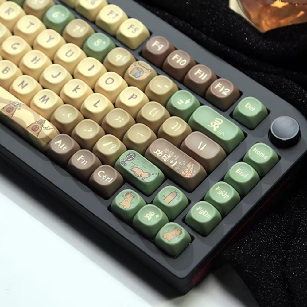 Cute Capybara Theme PBT MOA Keycap Set