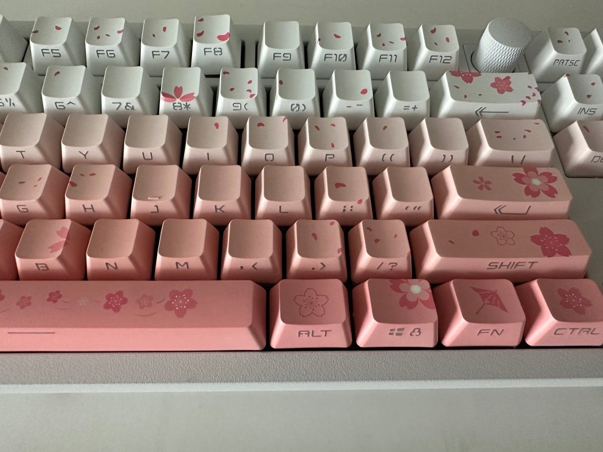 Cute Cherry Blossom Gradient Pink Keycap Set