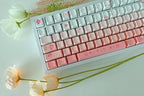 Cute Cherry Blossom Gradient Pink Keycap Set