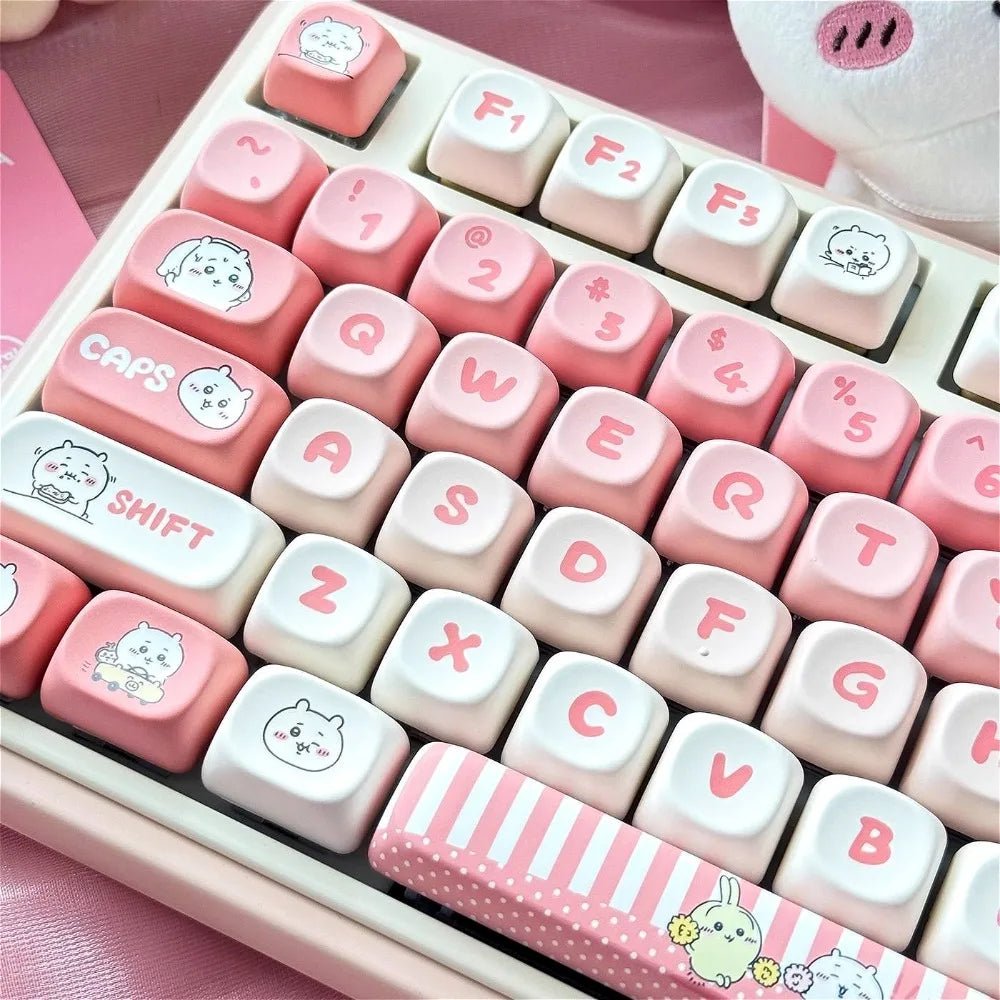 Cute Chiikawa Theme Pink Gradient Artisan Keycap Set