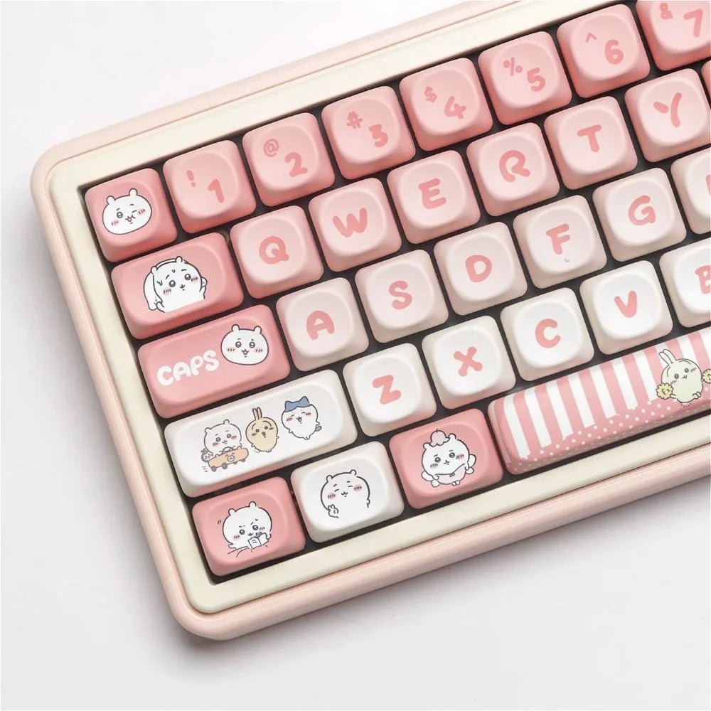 Cute Chiikawa Theme Pink Gradient Artisan Keycap Set
