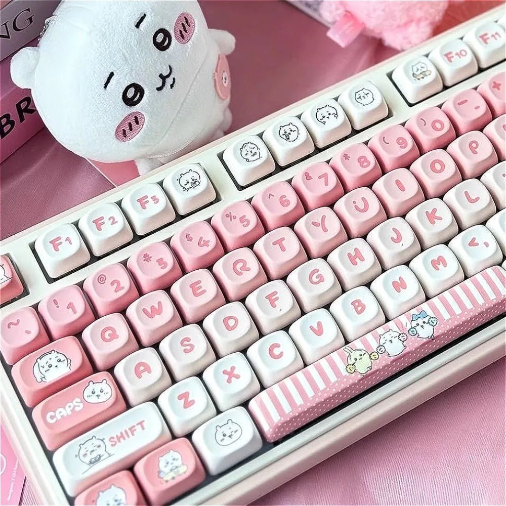 Cute Chiikawa Theme Pink Gradient Artisan Keycap Set
