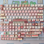 Cute Chocolate Strawberry Theme Keycap Set