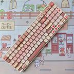 Cute Chocolate Strawberry Theme Keycap Set