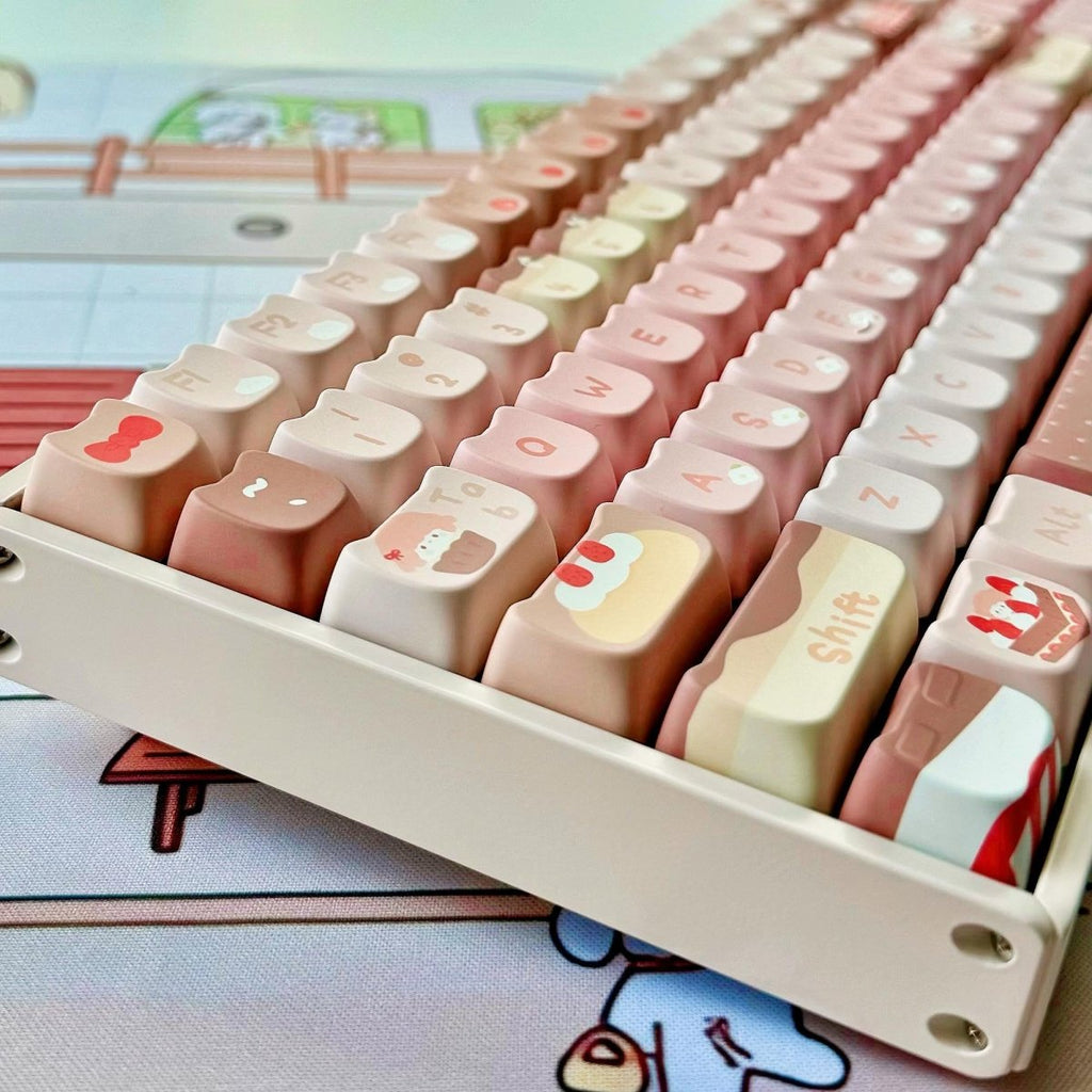 Cute Chocolate Strawberry Theme Keycap Set