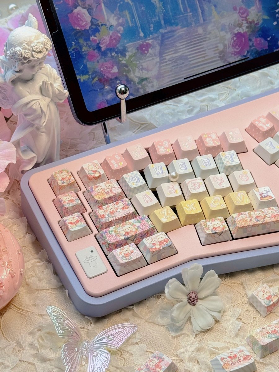 Cute Circus Teddy Bear Theme Artisan Keycap Set