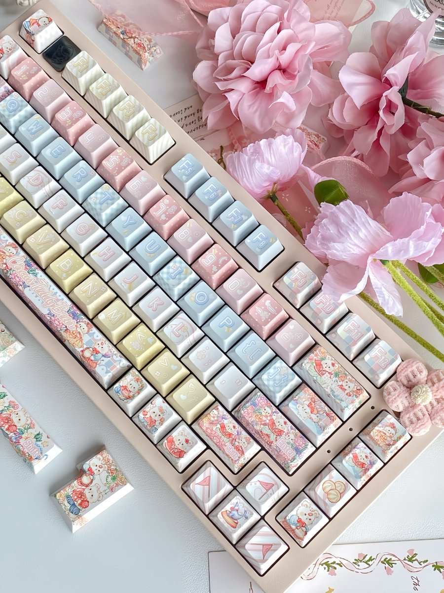 Cute Circus Teddy Bear Theme Artisan Keycap Set