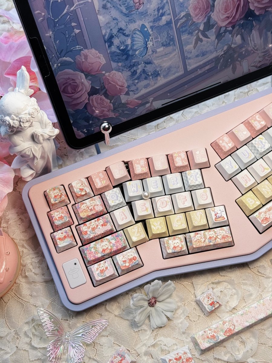 Cute Circus Teddy Bear Theme Artisan Keycap Set