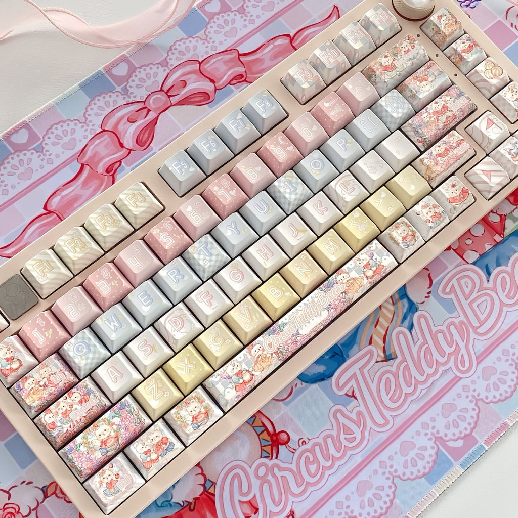 Cute Circus Teddy Bear Theme Artisan Keycap Set