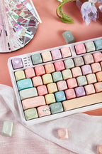Cute Colorful Candy Theme PBT MOA Round Keycap Set