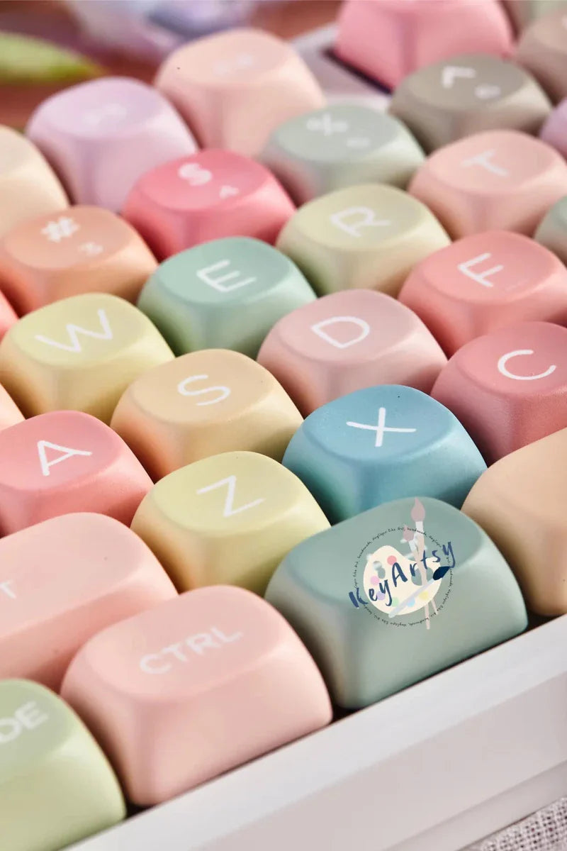 Cute Colorful Candy Theme PBT MOA Round Keycap Set