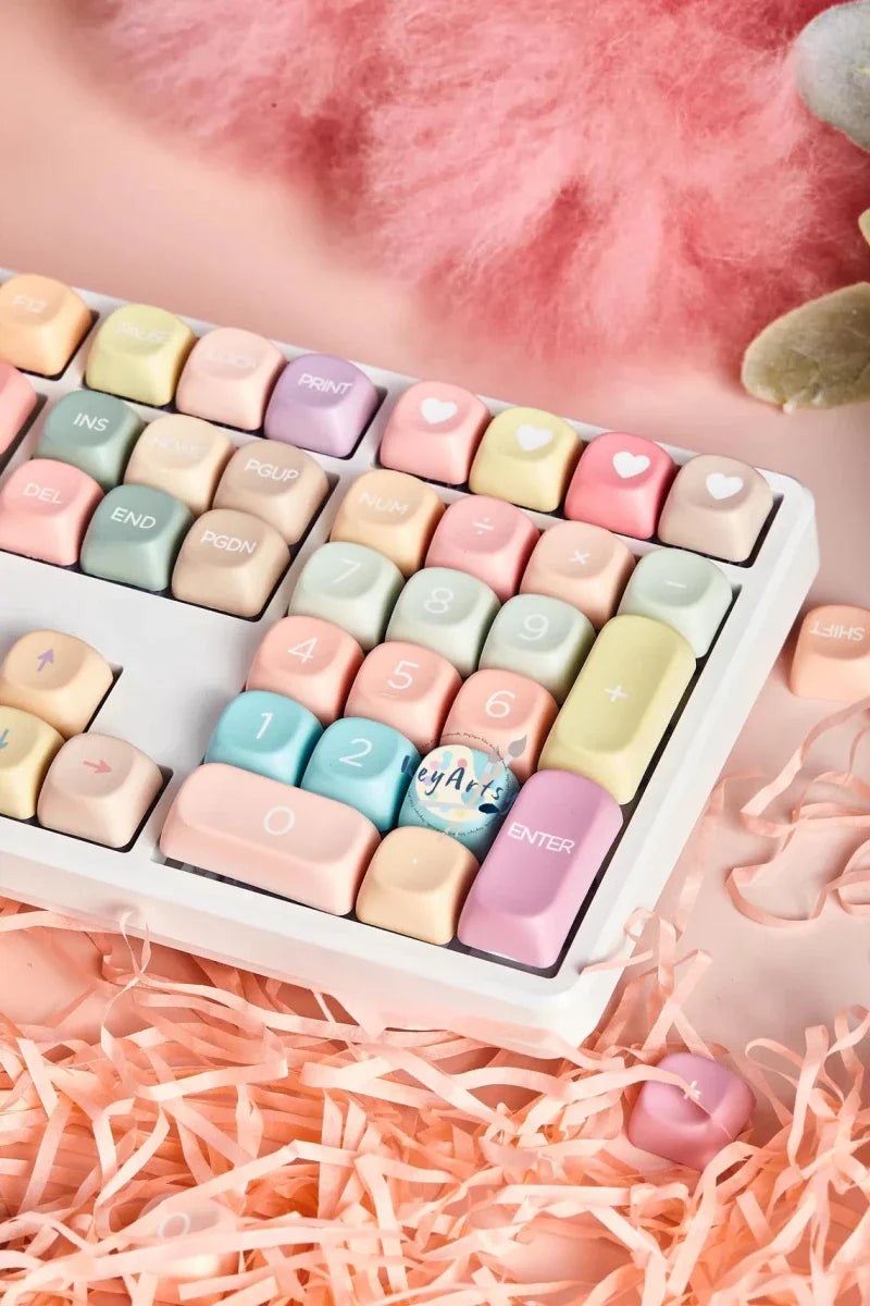 Cute Colorful Candy Theme PBT MOA Round Keycap Set