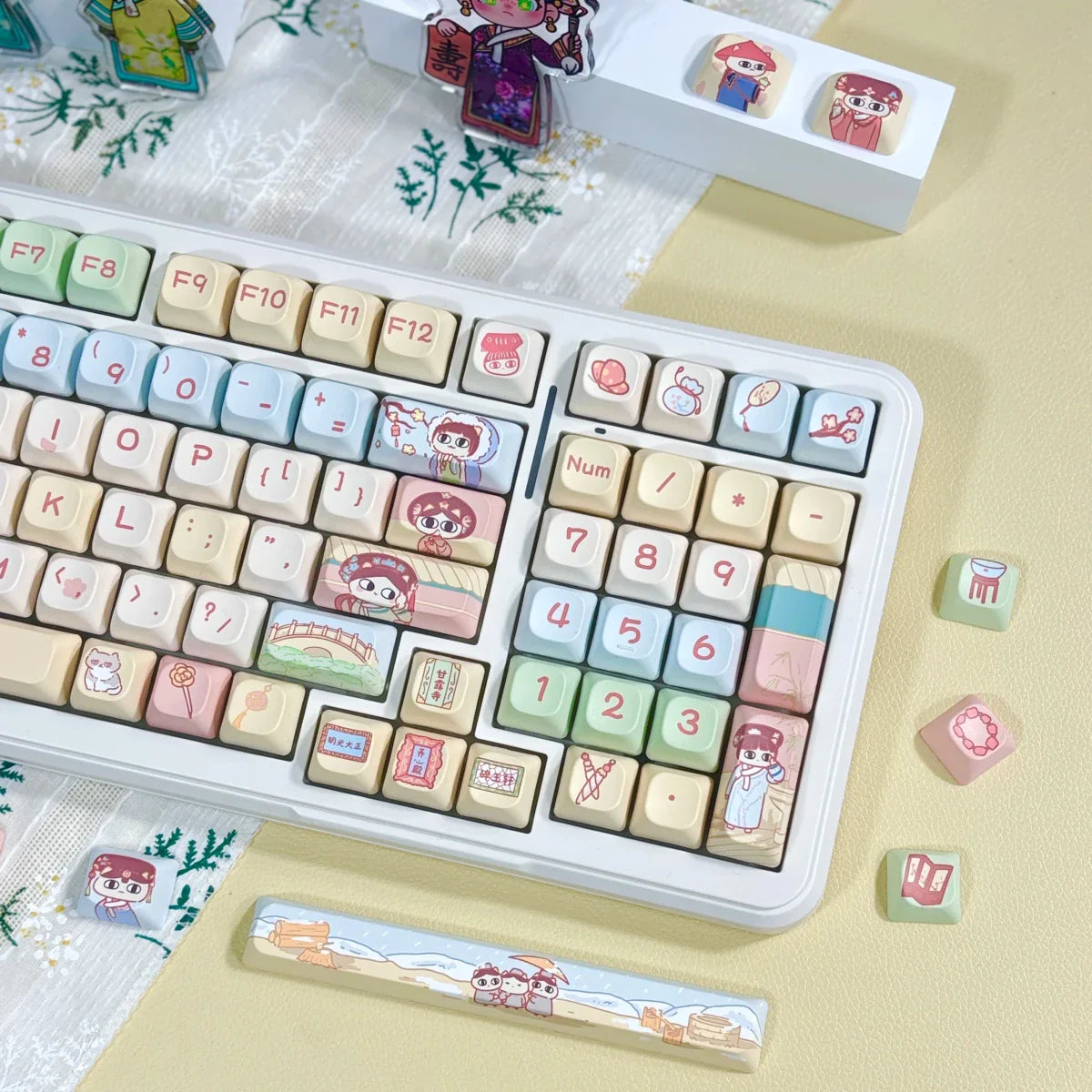 Cute Empress Cat Theme Artisan Keycap Set