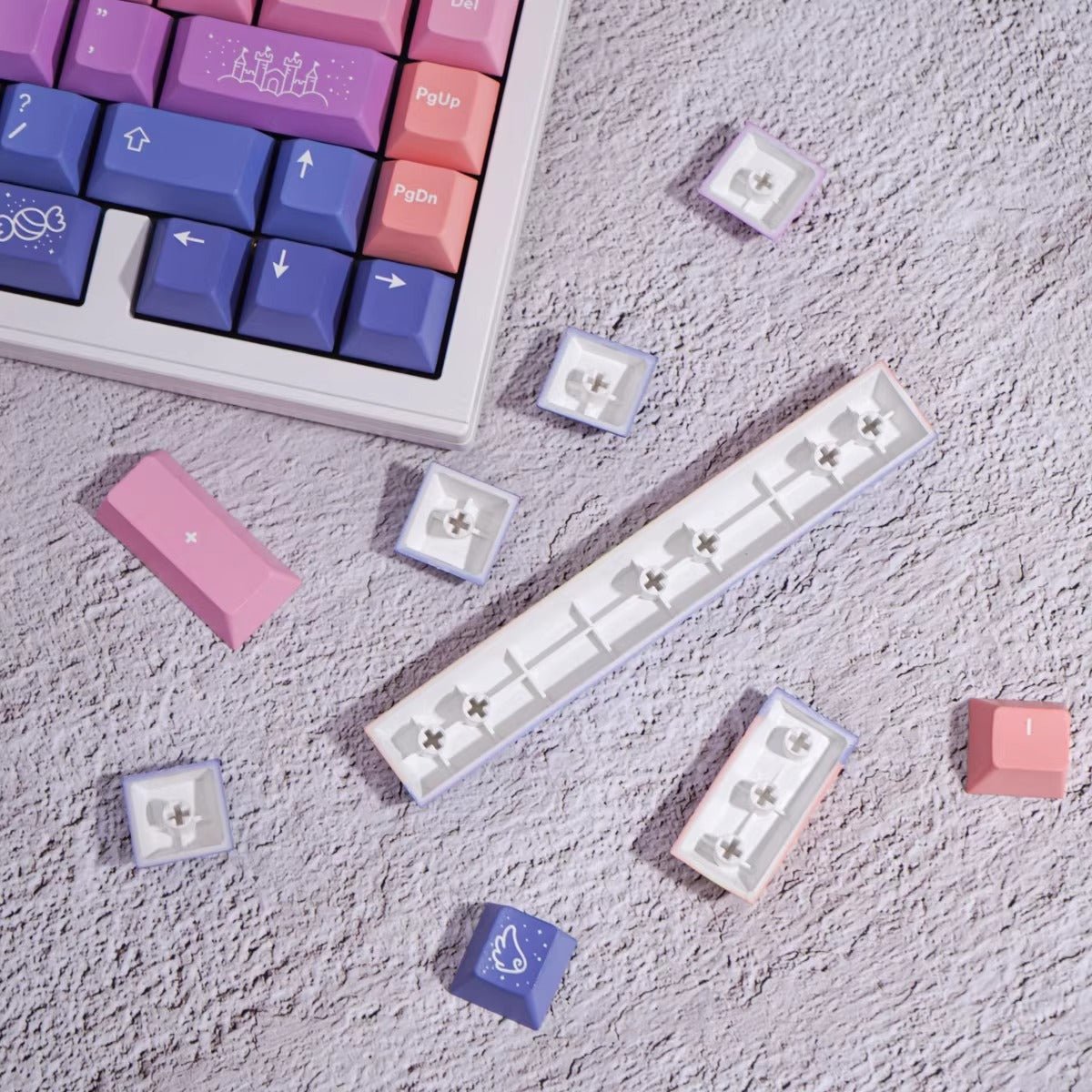 Cute Fairy Tale Theme Purple Gradient Keycap Set