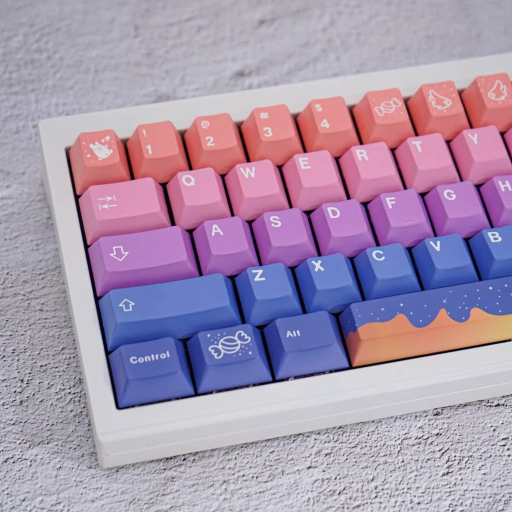 Cute Fairy Tale Theme Purple Gradient Keycap Set