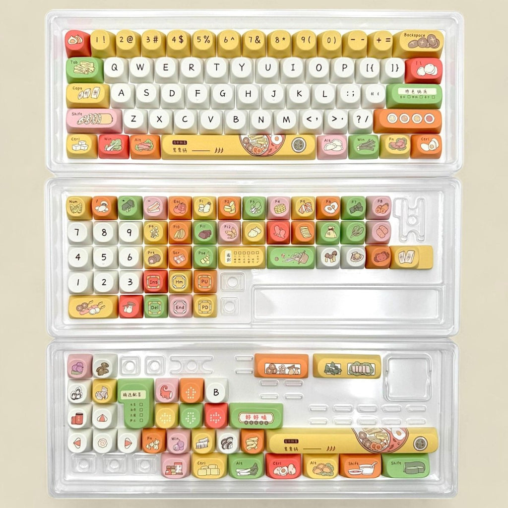 Cute Foodie Feast Theme Artisan Keycap Set