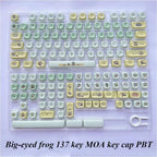 Cute Frog Theme Green Gradient Artisan Keycap Set