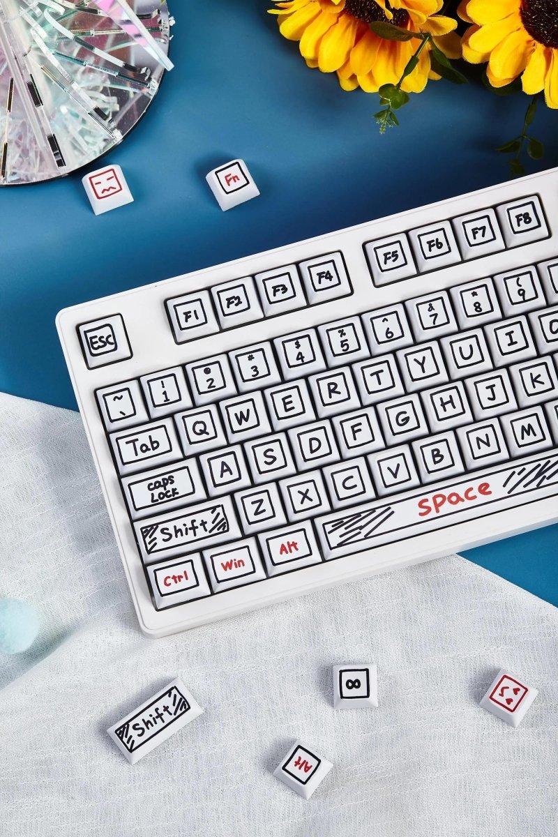 Cute Graffiti Theme PBT XDA Keycap Set