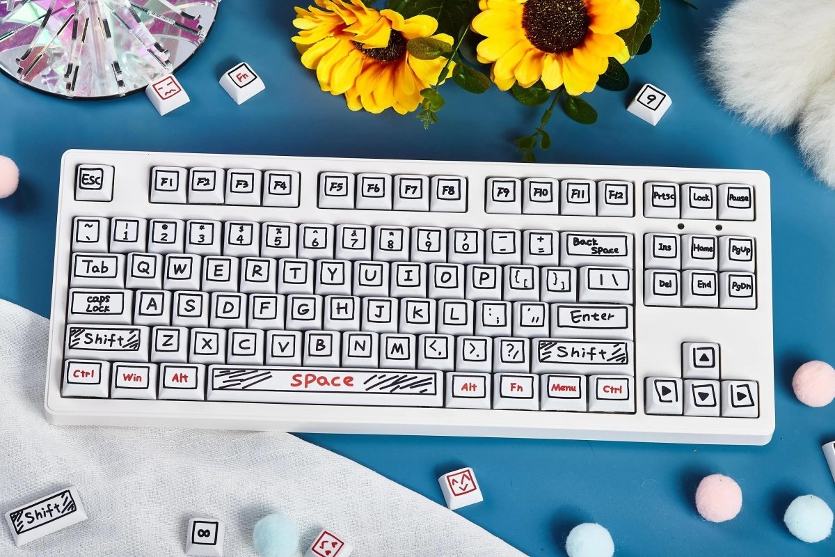 Cute Graffiti Theme PBT XDA Keycap Set