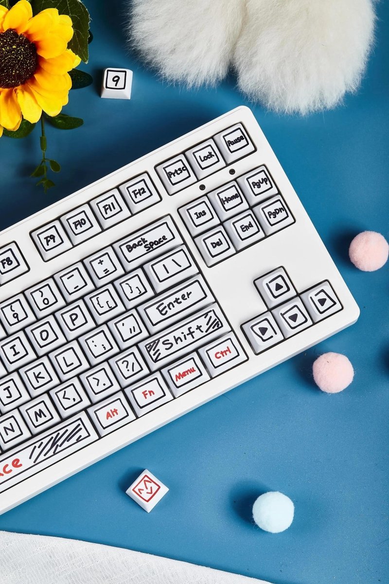 Cute Graffiti Theme PBT XDA Keycap Set