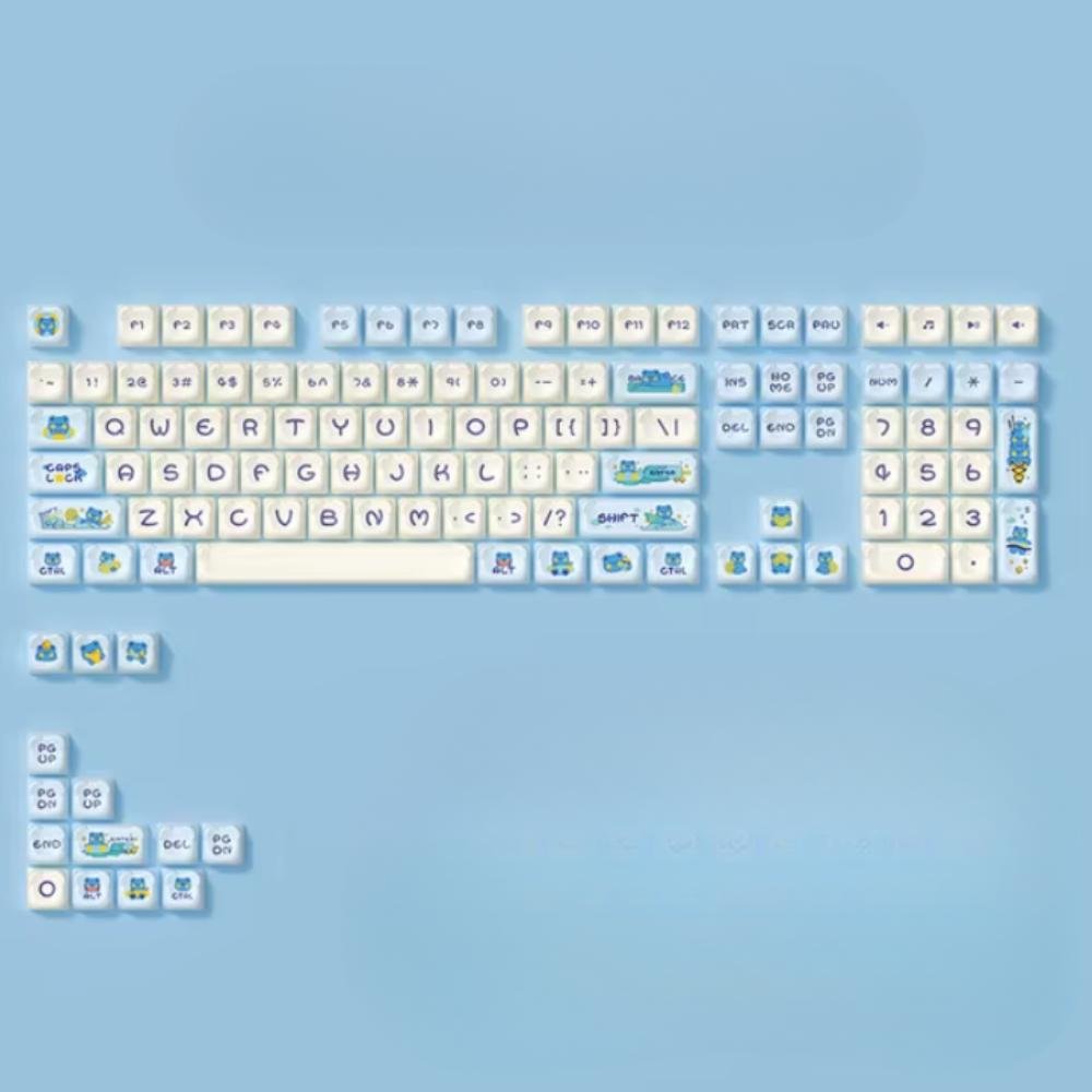 Cute Green Bear-Shaped Keycap Set