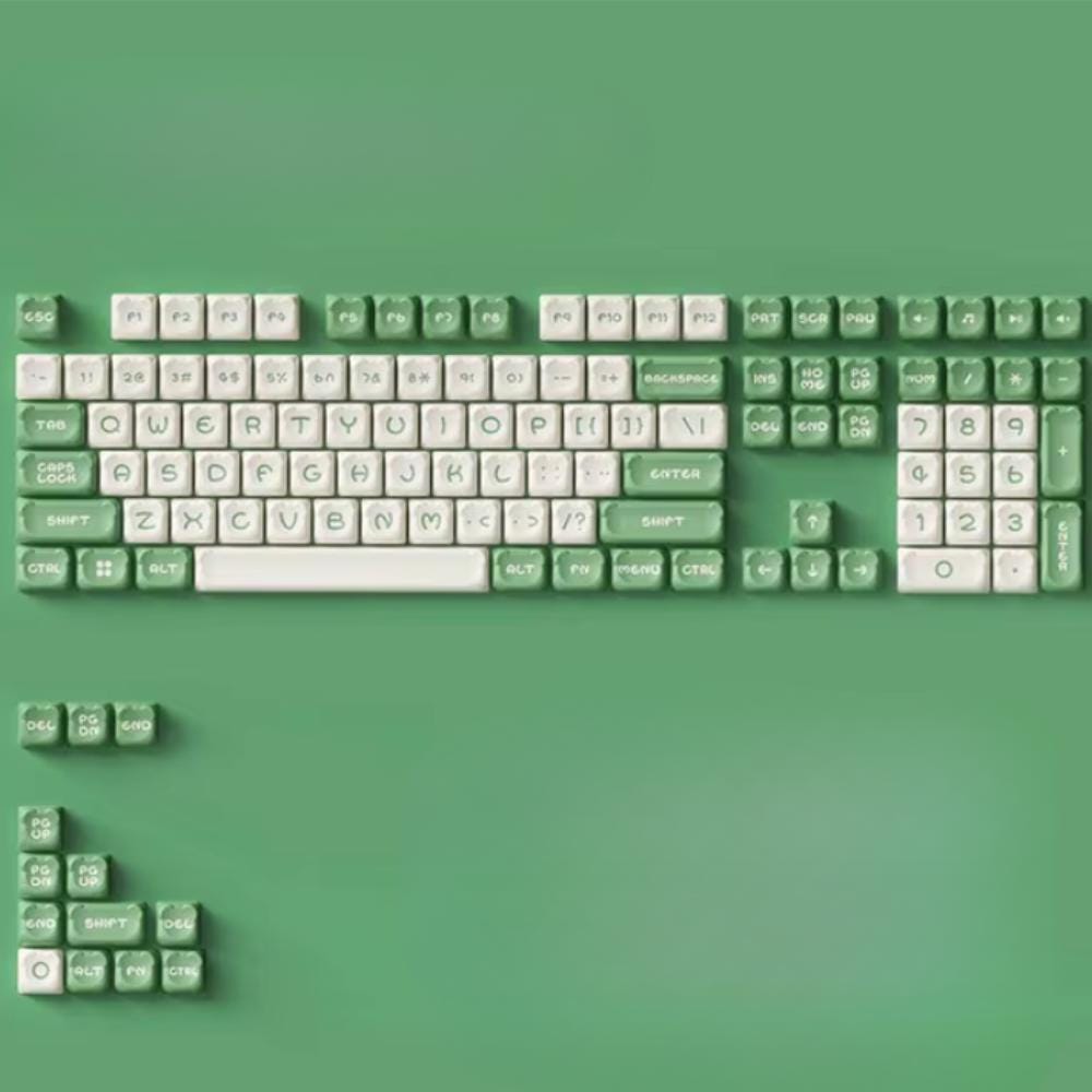 Cute Green Bear-Shaped Keycap Set