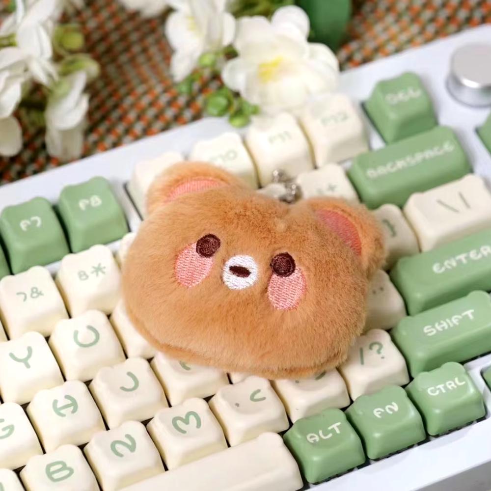Cute Green Bear-Shaped Keycap Set