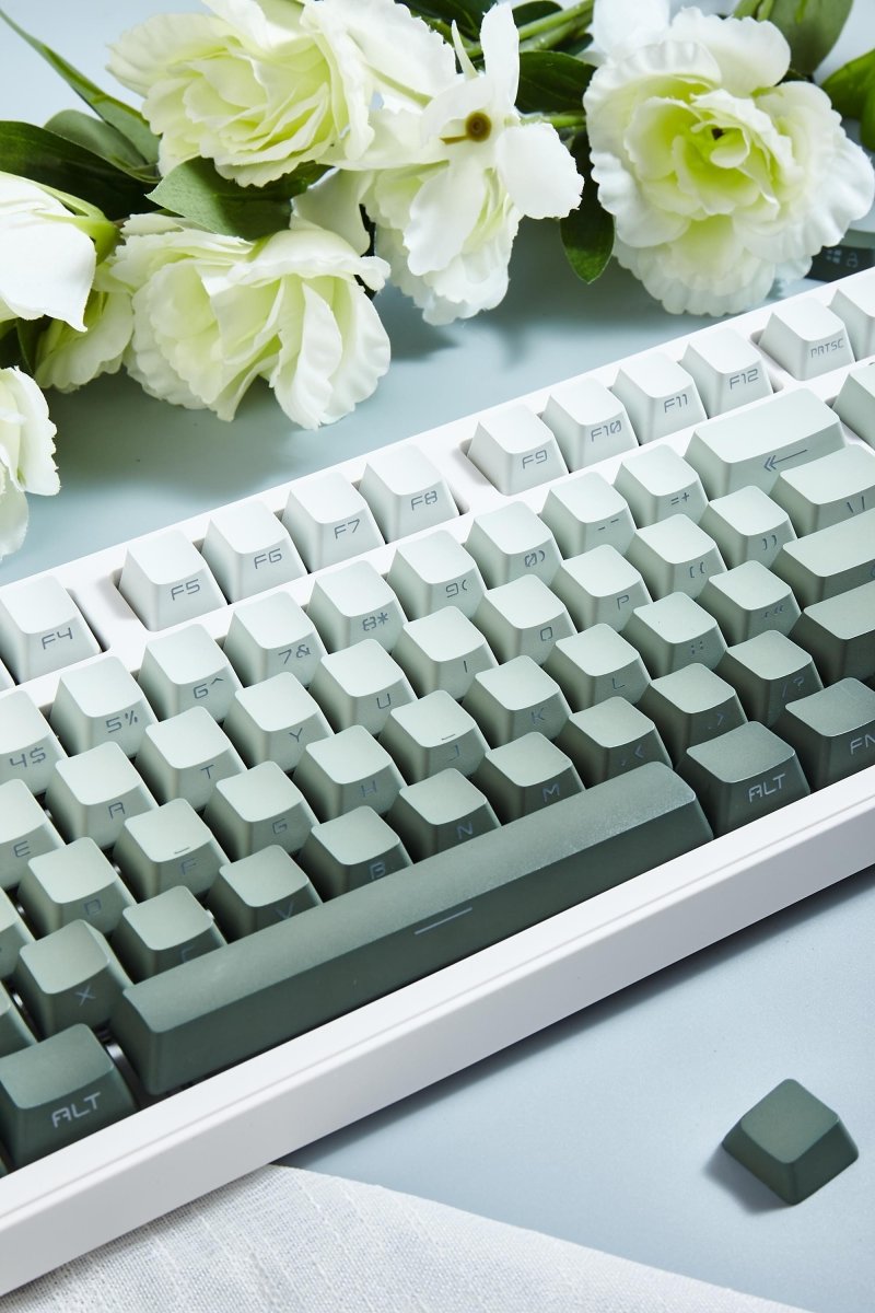 Cute Green Gradient Backlit PBT OEM Keycap Set