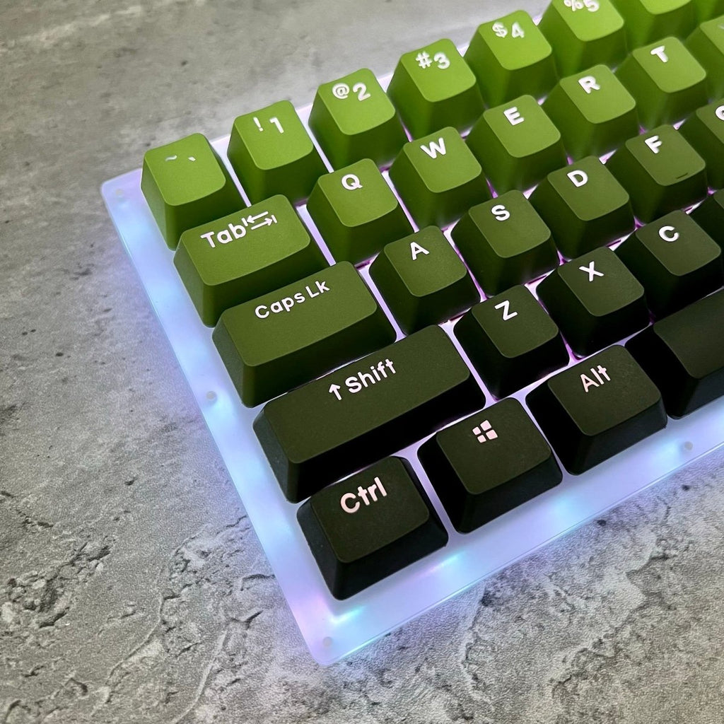 Cute Green Gradient Matcha Backlit Keycap Set